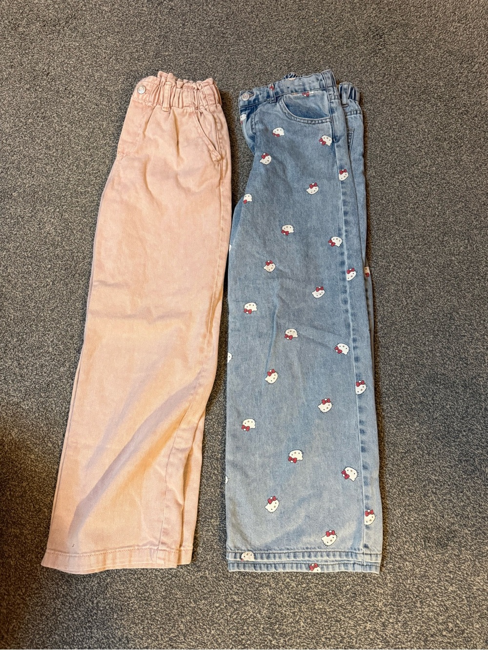 H&M Pink Corduroy Pant & Blue Hello Kitty Print Jeans